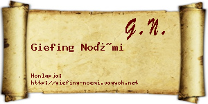 Giefing Noémi névjegykártya